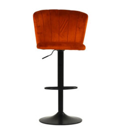 Lakeland Furniture Chelsea Burnt Orange Velvet  Bar Stool Black Gas Lift Base - thumbnail 1