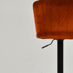 Lakeland Furniture Chelsea Burnt Orange Velvet  Bar Stool Black Gas Lift Base - thumbnail 7