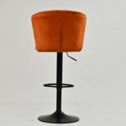 Lakeland Furniture Chelsea Burnt Orange Velvet  Bar Stool Black Gas Lift Base - thumbnail 6