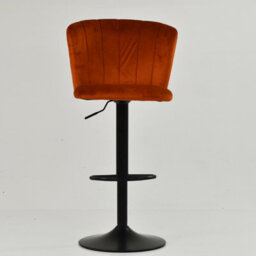 Lakeland Furniture Chelsea Burnt Orange Velvet  Bar Stool Black Gas Lift Base - thumbnail 3