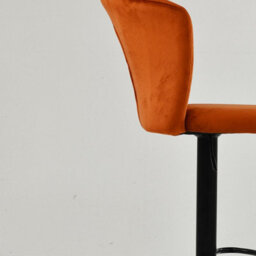 Lakeland Furniture Chelsea Burnt Orange Velvet  Bar Stool Black Gas Lift Base - thumbnail 8