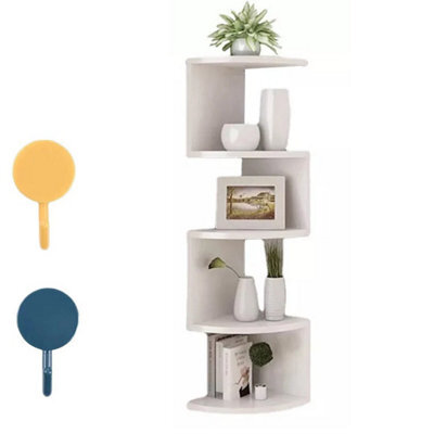 5 Tier Floating Corner Shelves Wooden Storage Display - image 1