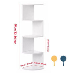 5 Tier Floating Corner Shelves Wooden Storage Display - thumbnail 2