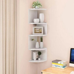 5 Tier Floating Corner Shelves Wooden Storage Display - thumbnail 3