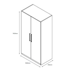 GoodHome Atomia All In One Modern Gloss & Matt White Large Double Wardrobe (H)1929mm (W)1000mm (D)596mm - thumbnail 7
