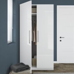 GoodHome Atomia All In One Modern Gloss & Matt White Large Double Wardrobe (H)1929mm (W)1000mm (D)596mm - thumbnail 5