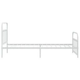 Berkfield Metal Bed Frame With Headboard And Footboard White 107X203 Cm - thumbnail 7