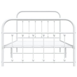 Berkfield Metal Bed Frame With Headboard And Footboard White 107X203 Cm - thumbnail 6