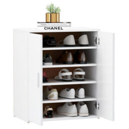 Berkfield Shoe Cabinet White 60X35X70 Cm Engineered Wood - thumbnail 4