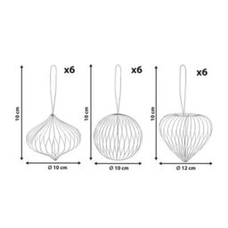 Beliani Set Of 18 Christmas Tree Ornaments Susa Paper Red - thumbnail 3