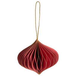 Beliani Set Of 18 Christmas Tree Ornaments Susa Paper Red - thumbnail 4