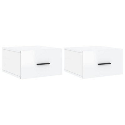 Berkfield Durable Wall-Mounted Bedside Cabinets 2 Pcs High Gloss White 35X35X20 Cm - image 1
