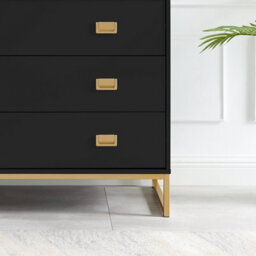 Melody Maison Large 3 Drawer Chest Of Drawers - Elle Black Range - thumbnail 3