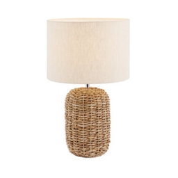 Dibor Traditional Style Natural Woven Rattan Tall  Bedroom Living Room Bedside Table Lamp - thumbnail 2