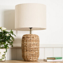 Dibor Traditional Style Natural Woven Rattan Tall  Bedroom Living Room Bedside Table Lamp - thumbnail 3