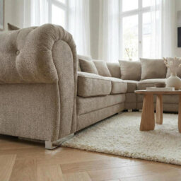 Abakus Direct Verona Corner Sofa In Taupe Linen Fabric - thumbnail 8
