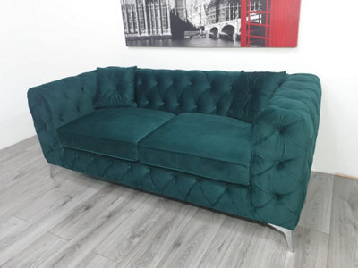 Stratus Interiors Italian Velvet Chesterfield Sofa Hand Upholstered - 1 Seater - image 1