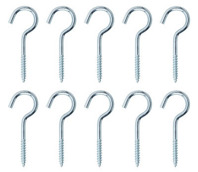 Diall Zinc-Plated Extra Large Cup Hook (L)80mm, Pack Of 10