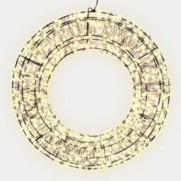 Indoor Or Outdoor Pre-Lit Micro Led Twinkling Wreath - Mains Powered Warm White Door, Wall Or Window Festive Decor - 50Cm Diameter - thumbnail 4