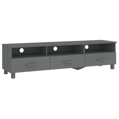 Berkfield Sturdy Tv Cabinet Dark Grey 158X40X40 Cm Solid Wood Pine - image 1