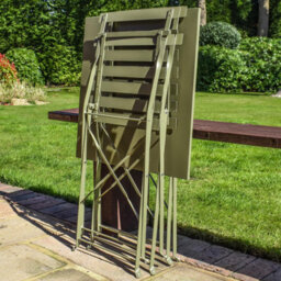 BPS Access Solutions Bps Deluxe Garden Bistro Set - Square Table (Olive Green) - thumbnail 2