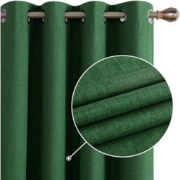Deconovo Linen 100% Blackout Curtains Thermal Eyelet Curtains For Living Room, 46 X 90 Inch, Forest Green, 1 Pair - thumbnail 3