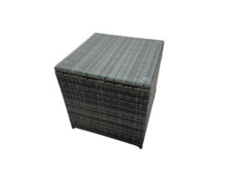 Fimous Rattan Garden Outdoor Furniture Set 3 Seater Sofa Coffee Table With 2 Big Footstools Side Table Dark Grey Mixed - thumbnail 5