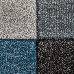 Blue/grey Handmade Modern Easy To Clean Geometric Rug For Dining Room -60 X 230Cm (Runner) - thumbnail 5