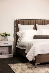 LPD Berkeley Mink-Grey Velvet Double Bed - Luxurious Comfort With Elegant Silver Accents - thumbnail 3