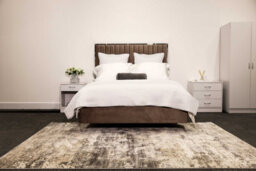 LPD Berkeley Mink-Grey Velvet Double Bed - Luxurious Comfort With Elegant Silver Accents - thumbnail 4