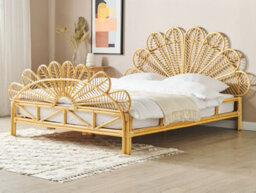 Beliani Bed Rattan Florentine 180 X 200 Cm (Eu Super King) Light Brown - thumbnail 2