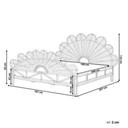 Beliani Bed Rattan Florentine 180 X 200 Cm (Eu Super King) Light Brown - thumbnail 3