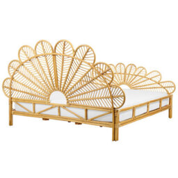 Beliani Bed Rattan Florentine 180 X 200 Cm (Eu Super King) Light Brown - thumbnail 6