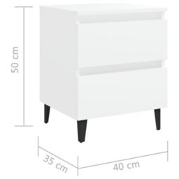 Berkfield Industrial Bed Cabinets 2 Pcs White 40X35X50 Cm Engineered Wood - thumbnail 8