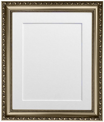 Frames By Post Shabby Chic Gun Metal Frame With White Mount For Image Size 5 X 3.5 Inch - image 1