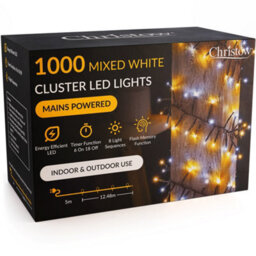 Christow Cluster Christmas Tree Lights Indoor Outdoor Timer 480/720/1000/2000/3000 Led - thumbnail 1
