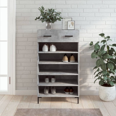 Berkfield Shoe Cabinet Concrete Grey 60X35X105 Cm Engineered Wood - image 1