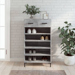 Berkfield Shoe Cabinet Concrete Grey 60X35X105 Cm Engineered Wood - thumbnail 1
