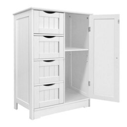 4 Drawer Bathroom Cabinet Freestanding Floor Storage Chest W - thumbnail 1