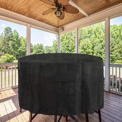 Heavy-Duty 210D Oxford Waterproof Round Patio Furniture Cover - Uv & Weather Protected - image 1