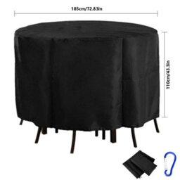 Heavy-Duty 210D Oxford Waterproof Round Patio Furniture Cover - Uv & Weather Protected - thumbnail 2