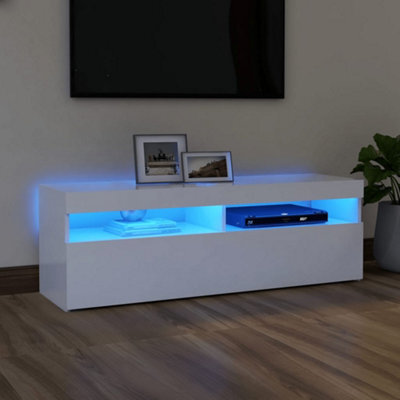Berkfield Tv Cabinet With Led Lights White 120X35X40 Cm - image 1