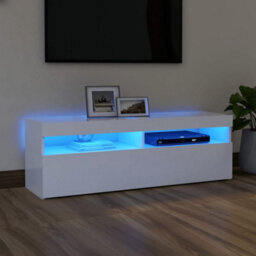 Berkfield Tv Cabinet With Led Lights White 120X35X40 Cm - thumbnail 1
