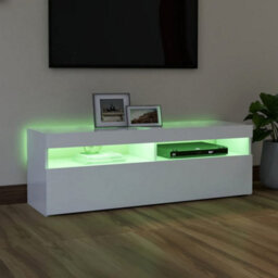 Berkfield Tv Cabinet With Led Lights White 120X35X40 Cm - thumbnail 5