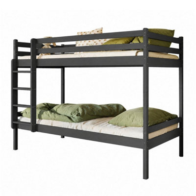 Arte Nico Graphite Wooden Bunk Bed With Storage 90 X 200Cm - With 2 Foam Mattresses - image 1