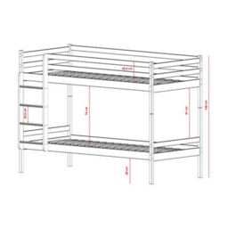 Arte Nico Graphite Wooden Bunk Bed With Storage 90 X 200Cm - With 2 Foam Mattresses - thumbnail 4