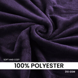 Ameha Fleece Plain Blanket, Lightweight & Reversible Throw For Travel, Bed & Sofa Blanket, Purple Double 150X200Cm - thumbnail 5