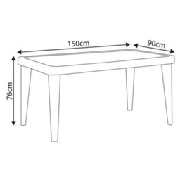 Loops 150X90Cm Glass Top Outdoor Dining Table Rounded Corner White Garden Rattan Style - thumbnail 9