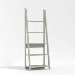 Wyld Haus Athy Grey Wooden Ladder Bookcase 5 Shelves By - thumbnail 2