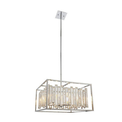 Luminosa Lighting Luminosa Acadia 6 Light Ceiling Pendant Chrome Plate & Clear Crystal Glass, E14 - image 1